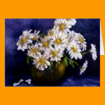 Fine Art Daisies in Purple Background cards