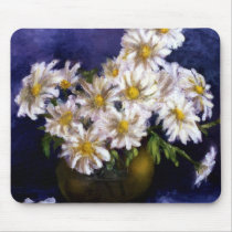 Fine Art Daisies in Purple Background Mousepad