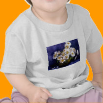 Fine Art Daisies in Purple Background t-shirts
