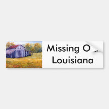 Fine Art Louisiana Barn from Oil  Painting Bumper Stickers