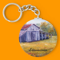 Fine Art Louisiana Barn from Oil  Painting keychains