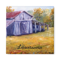 Fine Art Louisiana Barn from Oil Painting magnets by Artist_Lenora Fine Art Louisiana Barn from Oil Painting magnets