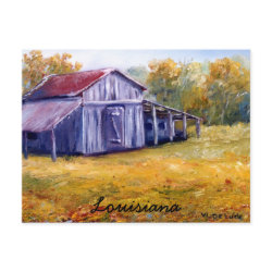 Fine Art Louisiana Barn from Oil Painting postcard