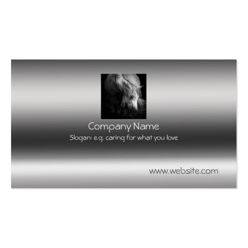 Fine Art Pony Head and Mane on metallic-effect Business Cards (front side)