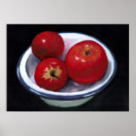 FINE ART PRINT: RED APPLES IN ENAMEL DISH