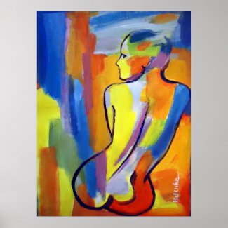 Fine Art  Prints-Contemporary Art - Colorful Nude