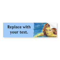 Fine Art Red Head Female Swimmer bumper stickers