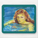Fine Art Red Head Female Swimmer mousepads