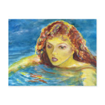 Fine Art Red Head Female Swimmer postcards by Faces_ Fine Art Red Head Female Swimmer postcards