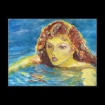 Fine Art Red Head Female Swimmer Postcard