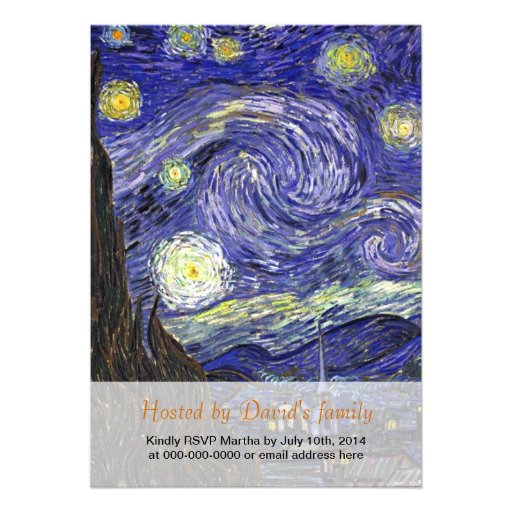 Fine art Starry Night graduation party Personalized Invitation