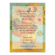 Fine art VAn Gogh sunflowers Christian wedding Invitation