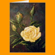 Fine Art Yellow Rose and Buds Still Life cards