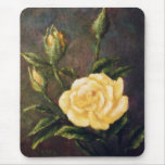 Fine Art Yellow Rose and Buds Still Life mousepads