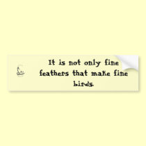 Fine Feathers Bumper Sticker bumper stickers