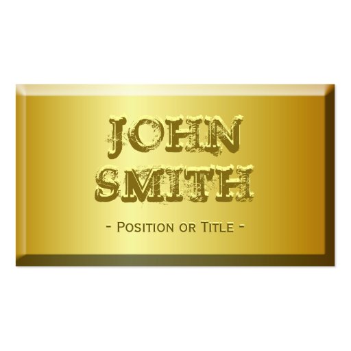 Fine Gold Brick Look with Custom Embossed Text Business Card (front side)