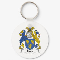 Fines Family Crest keychains by coatsofarms Fines Family Crest keychains