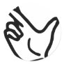 finger crossed icon round sticker