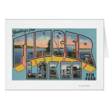 Finger Lakes, New York - Large Letter Scenes Greeting Card