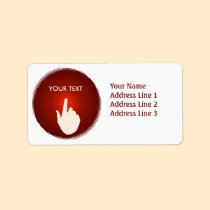Finger on red button Gift Tag or Address Label