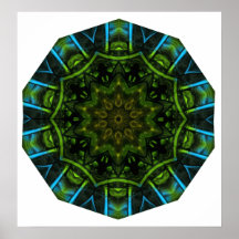 Finger Paint Blue Green Posters