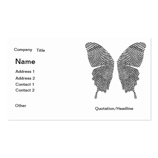 Finger Print Wings Business Card (front side)