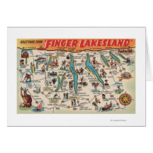 Fingerlakes, New York - Detailed Map Card