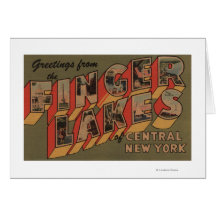 Fingerlakes, New York - Large Letter Scenes Card