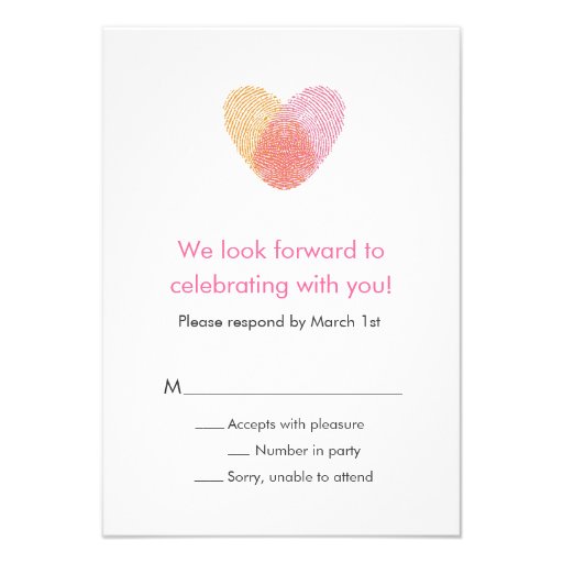 Fingerprint Heart Response Card