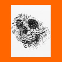 Fingerprint skull postcards