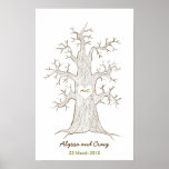 Fingerprint Tree Wedding Green posters
