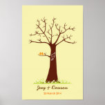 Fingerprint Tree Wedding Guestbook (Cream) posters