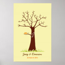 Fingerprint Tree Wedding Guestbook (Cream)