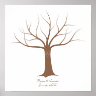 Fingerprint Tree Wedding Guestbook Poster