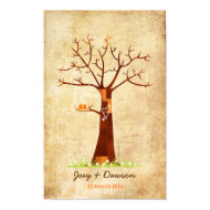 Fingerprint Tree Wedding Guestbook (Vintage) print