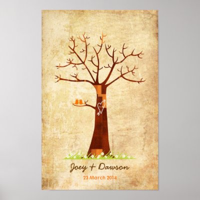 Fingerprint Tree Wedding Guestbook (Vintage)