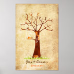Fingerprint Tree Wedding Guestbook (Vintage) posters