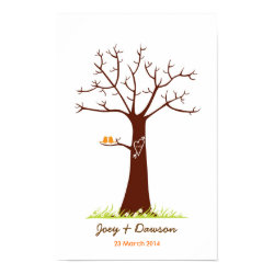 Fingerprint Tree Wedding Guestbook (White) print