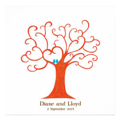 Fingerprint Tree Wedding (Heartastic) Square print