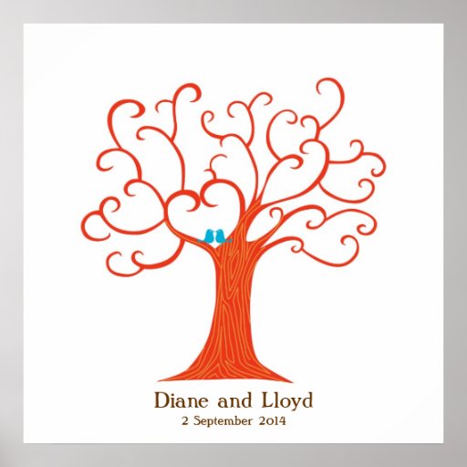 Fingerprint Tree Wedding (Heartastic) Square