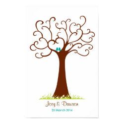 Fingerprint Tree Wedding - Heartastic (White) print