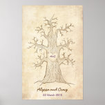 Fingerprint Tree Wedding Purple (Vintage) posters