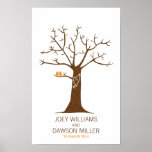Fingerprint Tree Wedding (White) posters