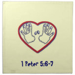 Fingerprints of God - 1 Peter 5:6-7 Cloth Napkin