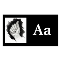 FINGERSPELL CARD LETTER A business cards by joyart FINGERSPELL CARD LETTER A business cards