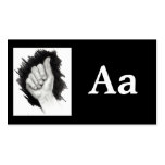 FINGERSPELL CARD LETTER A BUSINESS CARD TEMPLATE