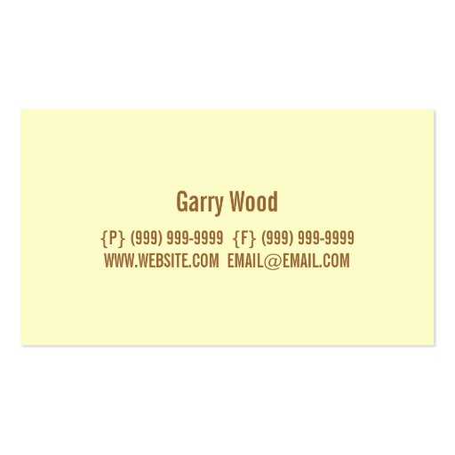 Finish Carpentry, Millwork Construction Wood Business Card Template (back side)
