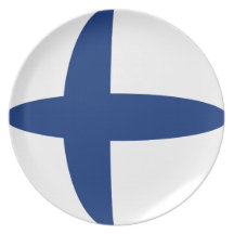 Finland Fisheye Flag Plate