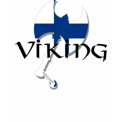 Finland flag Finnish Suomi Viking Axe T-shirt by Funkart