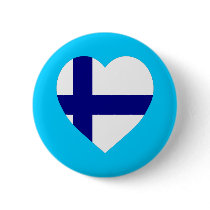 Finland Flag Heart buttons